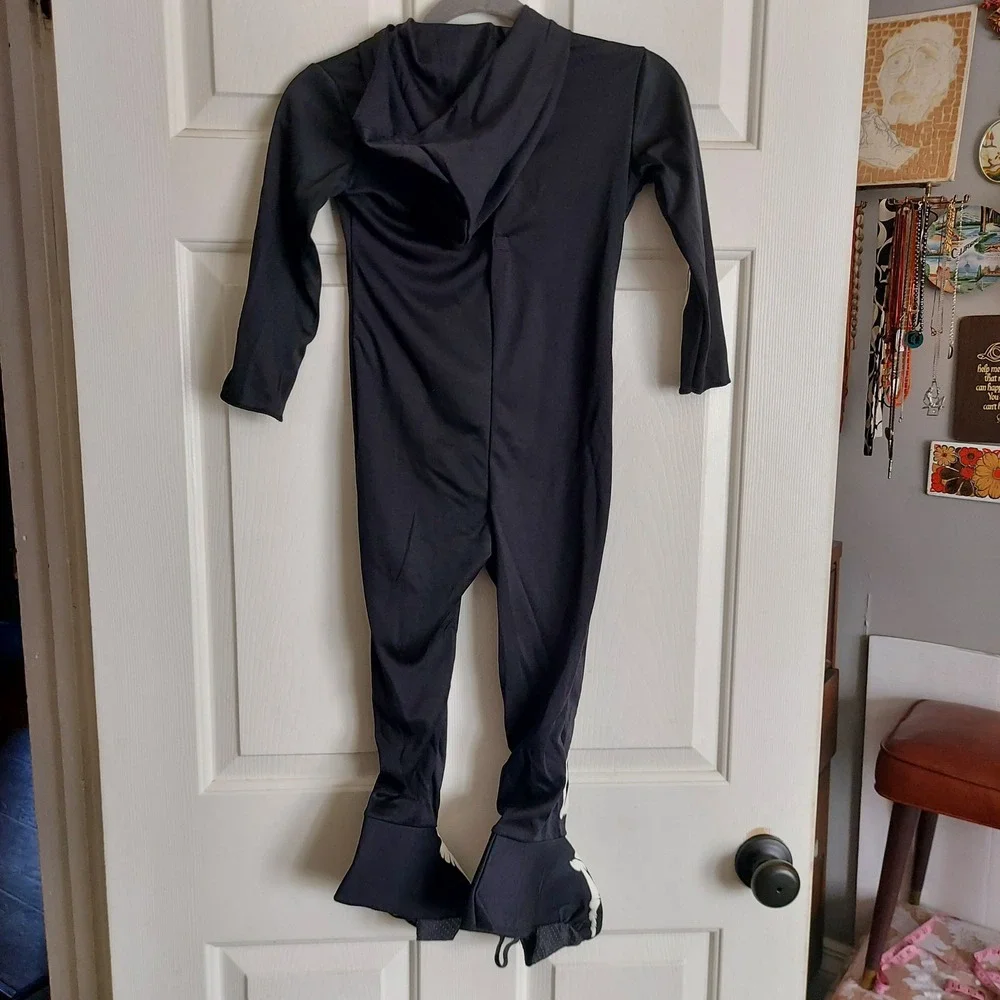 Spirit Halloween Kids Skeleton Jumpsuit Costume w/ Gloves Glow In The Dark 3T-4T - Picture 5 of 5